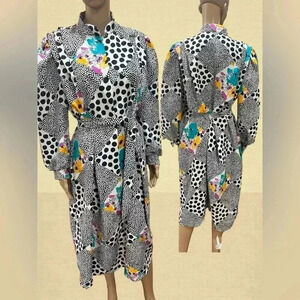 Vintage mod David Brown California caftan tunic Lounger maxi Dress-M